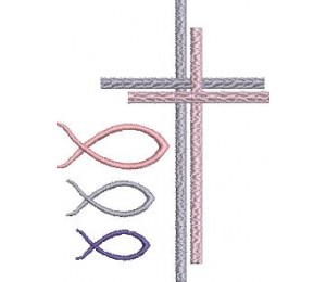 Stickdatei - Doppelkreuz Fische